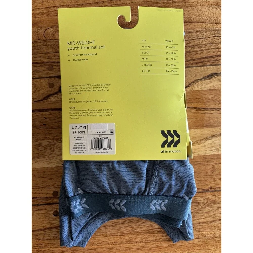 All In Motion Midweight Use Thermal Set Heather Blue Large - Picture 4 of 4
